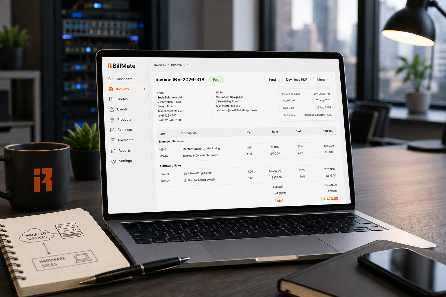 IT Consultancy BillMate case study — Managed Services vs. Hardware Sales