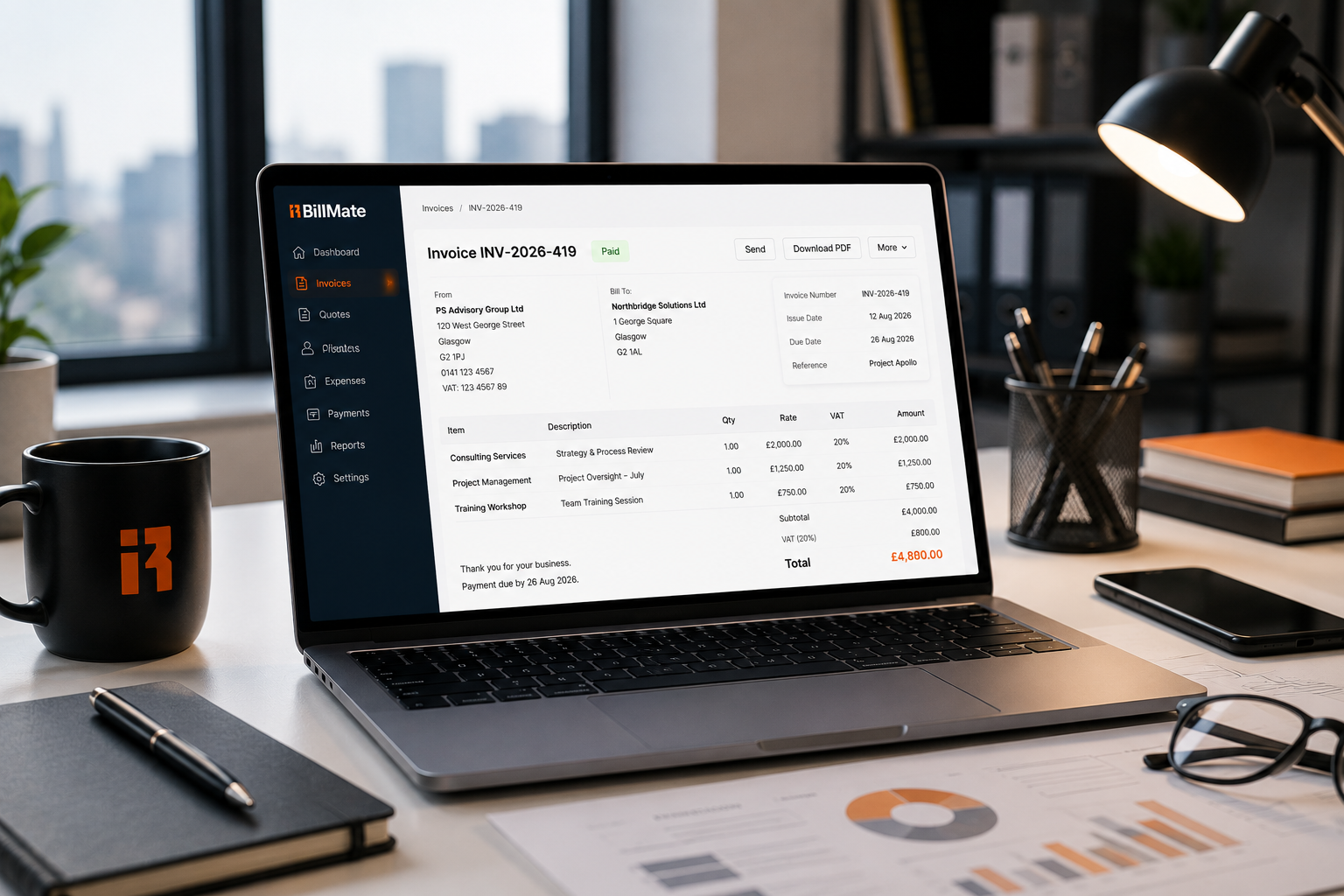 Professional Services BillMate case study — Faster Client Turnaround