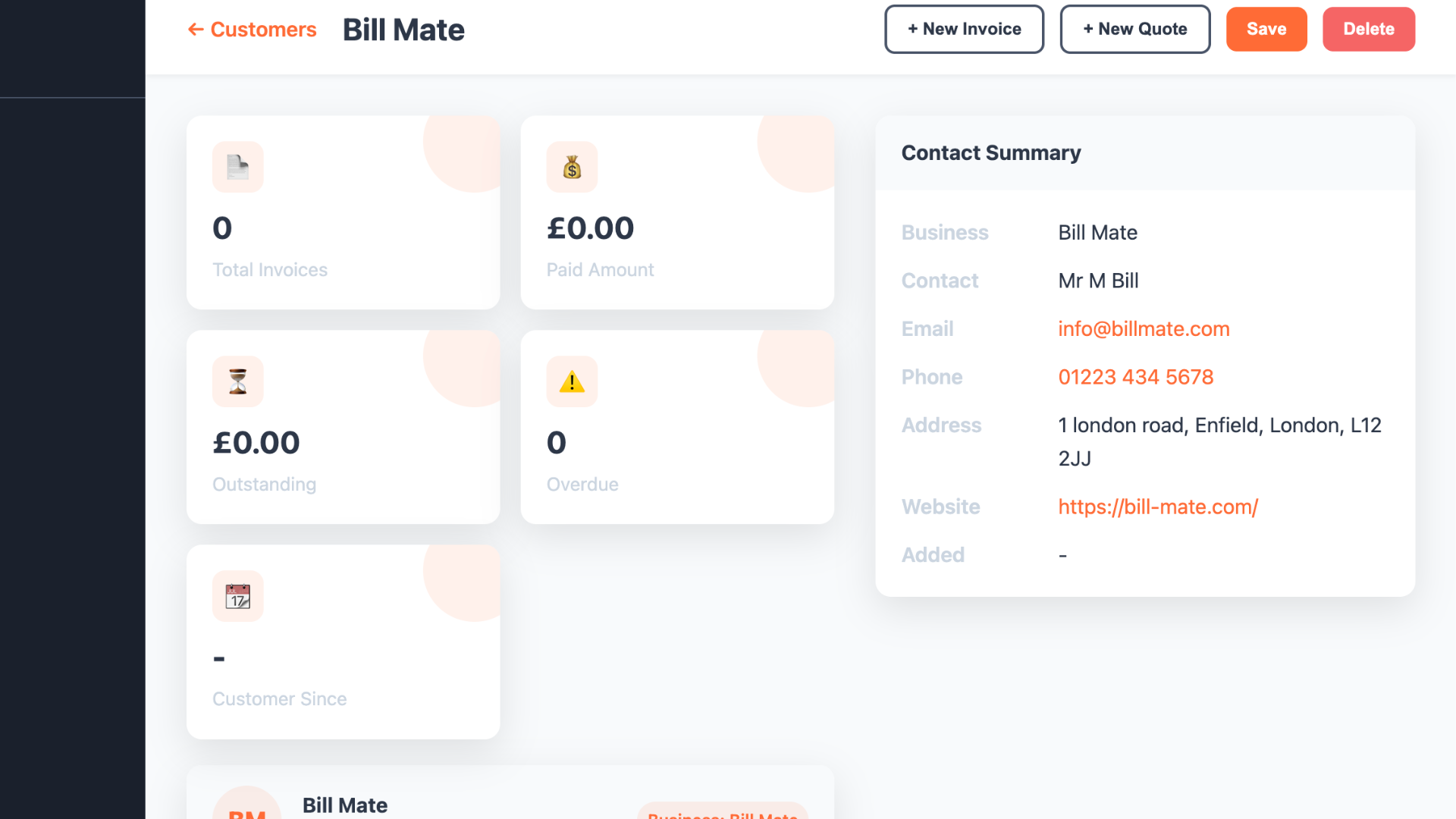 Client Details Interface