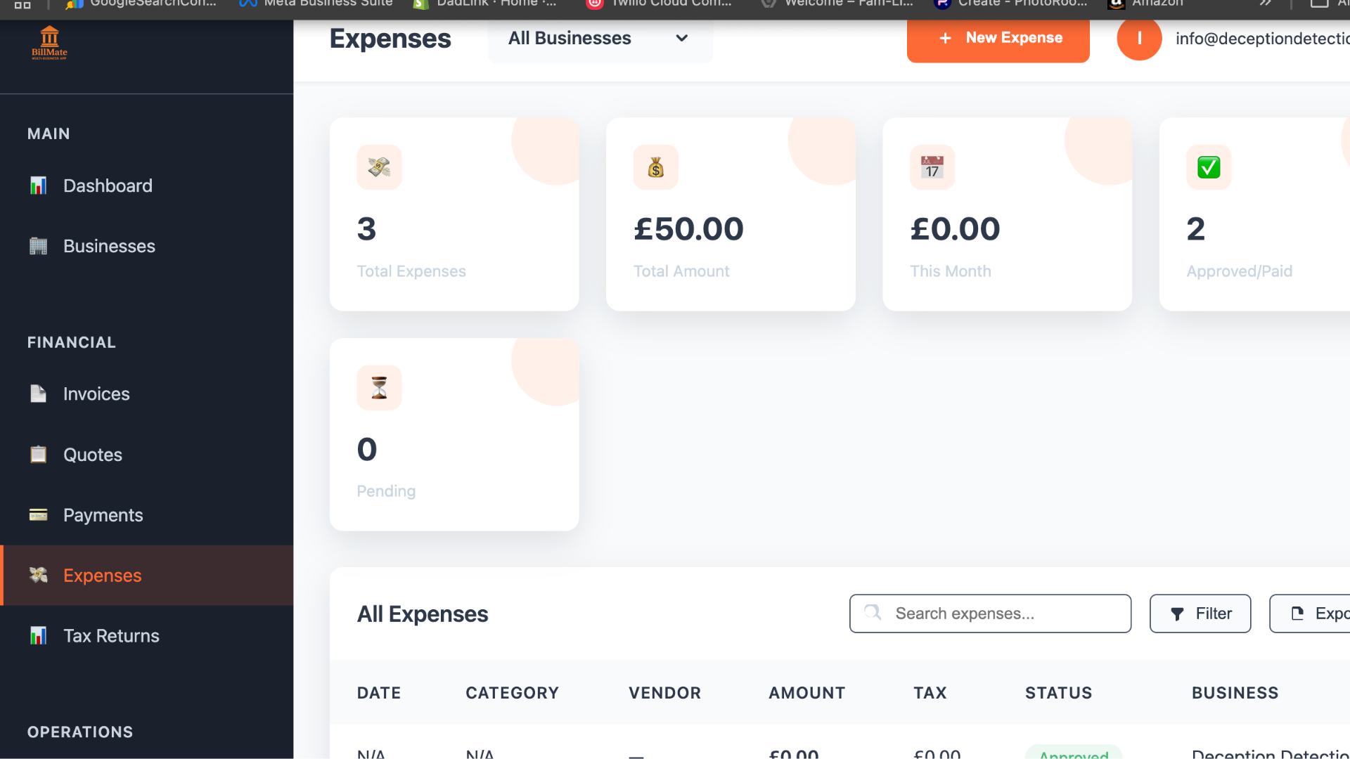 Expense Tracking Dashboard