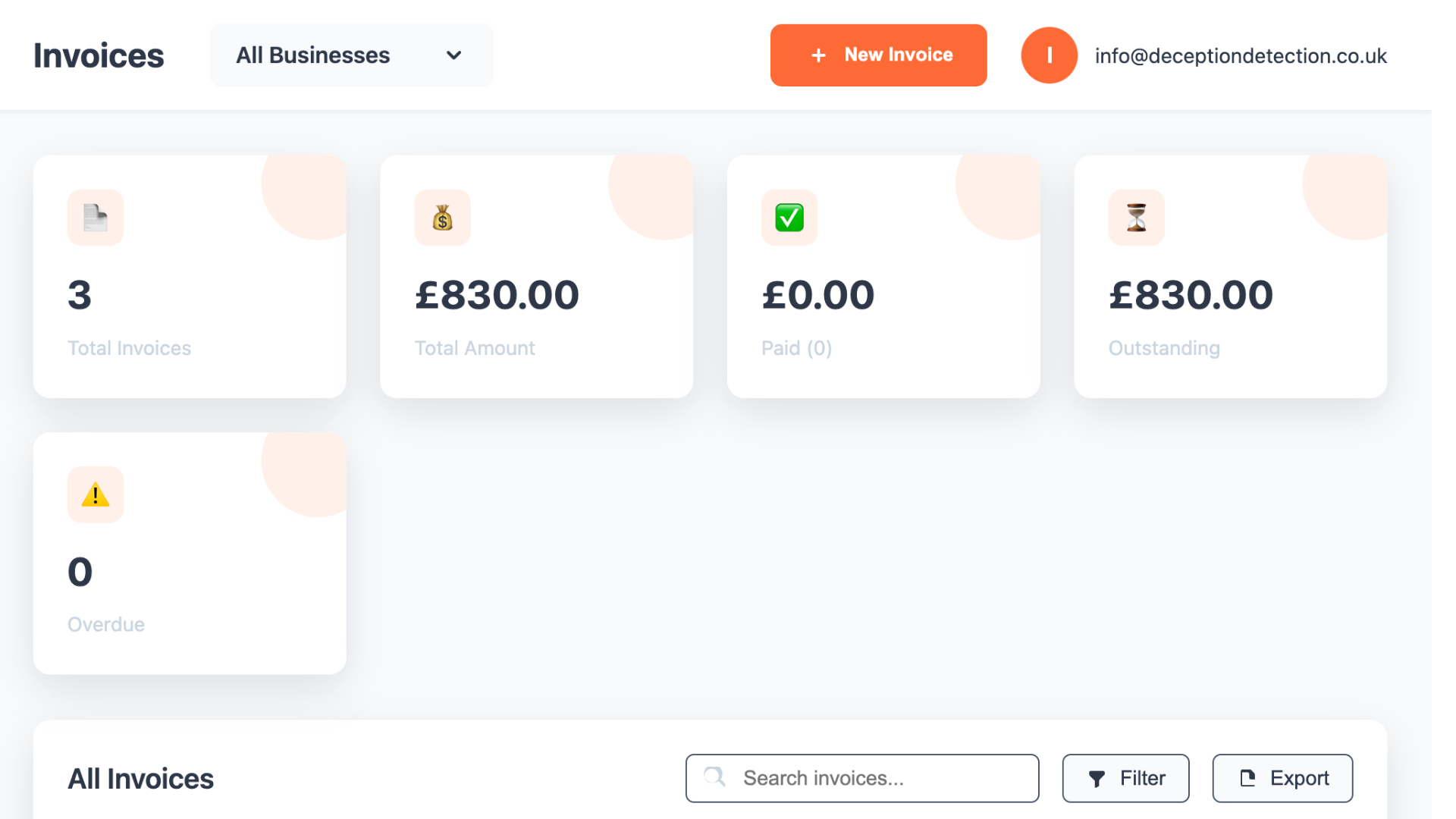 Web Invoices Dashboard