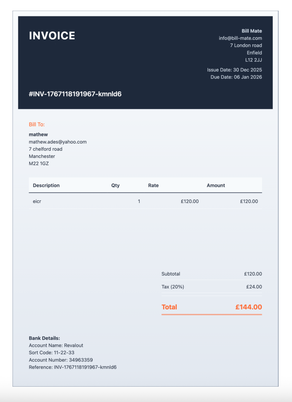 Invoice PDF Preview